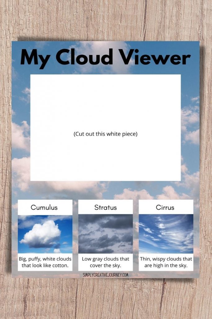cloud viewer printable to help study the sky and nature in winter