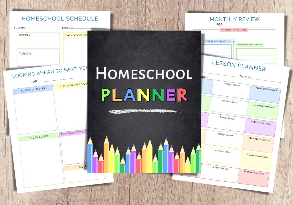 picture of a printable homeschool planner for a homeschooling resource