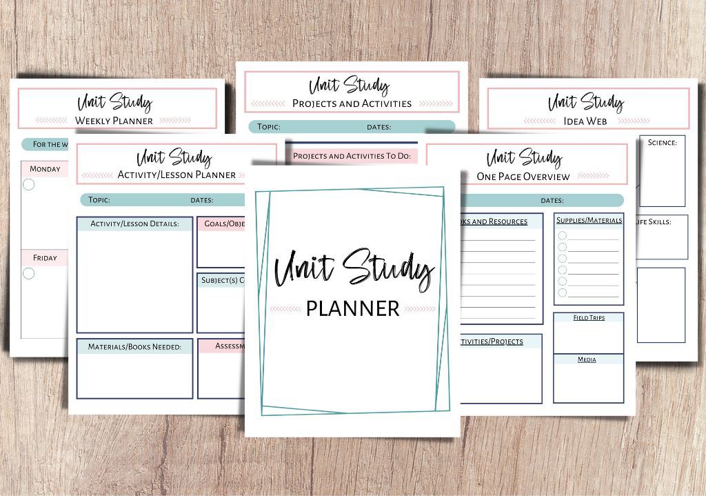 printable unit study planner that's a helpful homeschooling resource